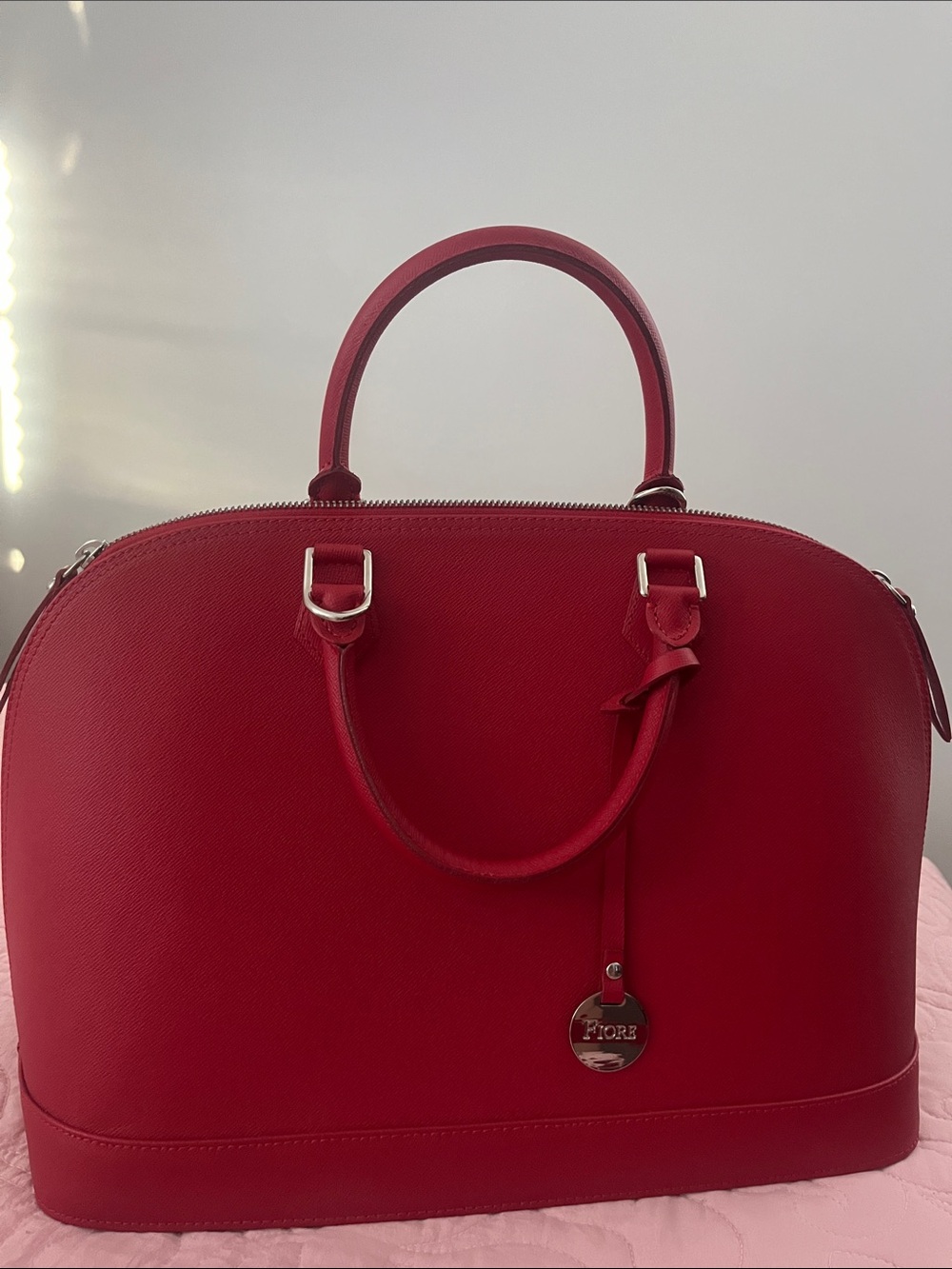 Fiore Red Dome-Top Satchel